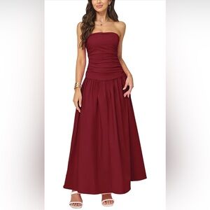 Elegant Burgundy Maxi Dress